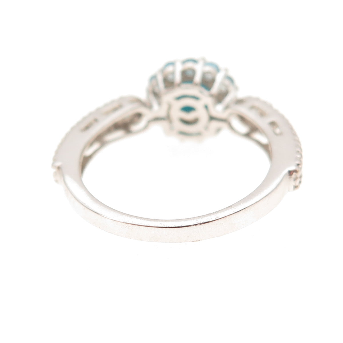 Chuck Clemency 925 Sterling Silver Real Turquoise & Blue Topaz Ring Size 8
