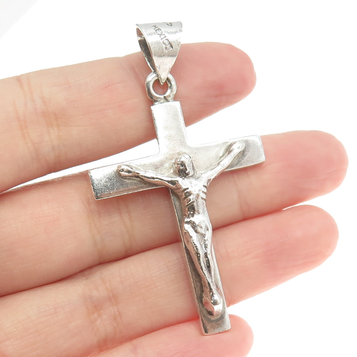 925 Sterling Silver Vintage Mexico Crucifix Cross Pendant