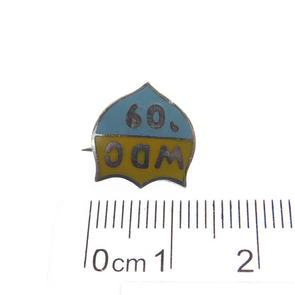 BASTIAN BROTHERS 925 Sterling Silver Antique Enamel 1909 WDC University Brooch