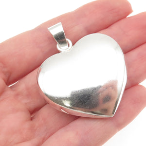 JONDELL 925 Sterling Silver Vintage Spain Puffy Heart Charm Pendant