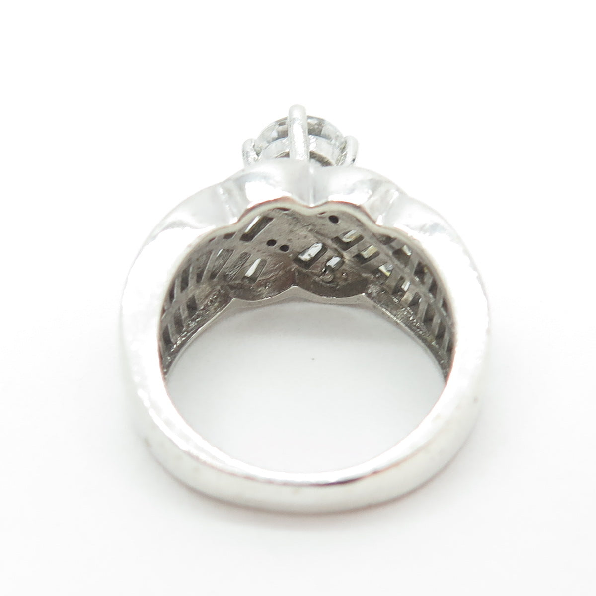 925 Sterling Silver Multi-C Z Ring Size 6.25