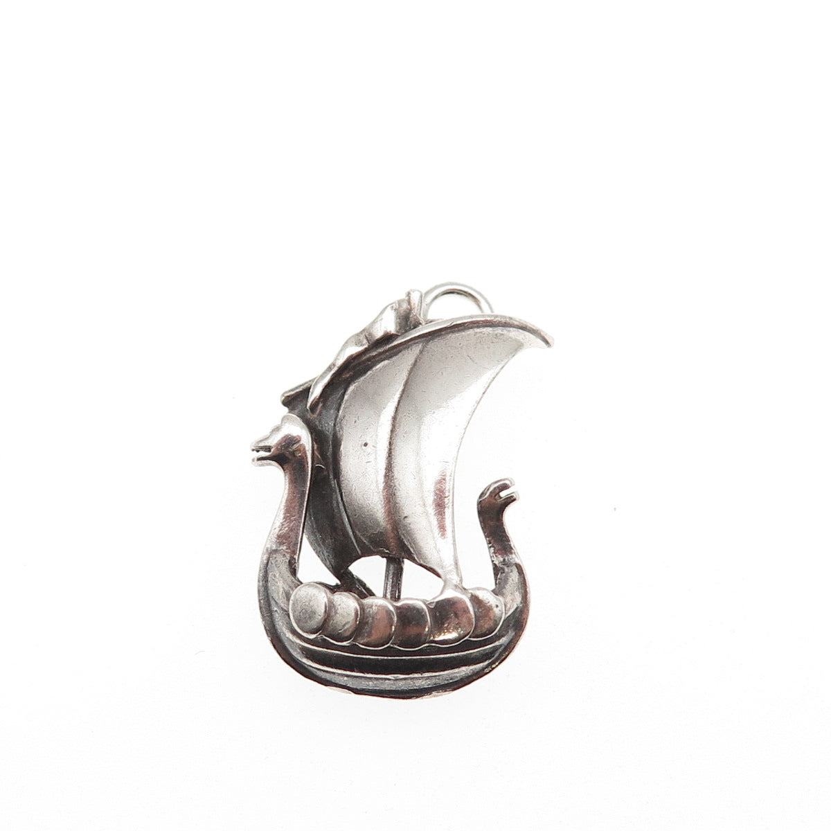 AAW Aage Wiemar 925 Sterling Silver Vintage Denmark Viking Ship Charm Pendant