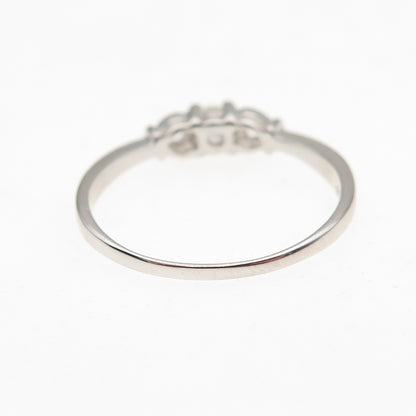 925 Sterling Silver Round-Cut C Z Heart Engagement Ring Size 8
