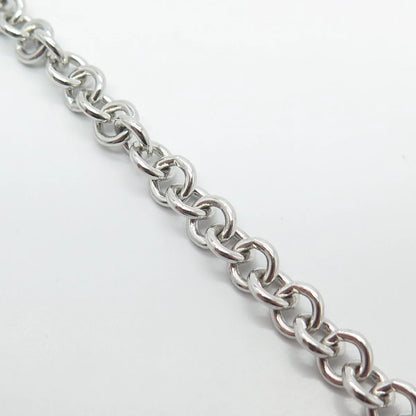 925 Sterling Silver C Z Lock & Key Rolo Link Bracelet 6.75"