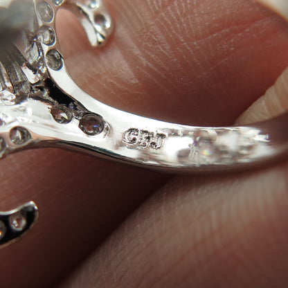 CFJ Collins Fine Jewelry Sterling Silver Multi-Cut C Z Bohemian Ring Size 7.5