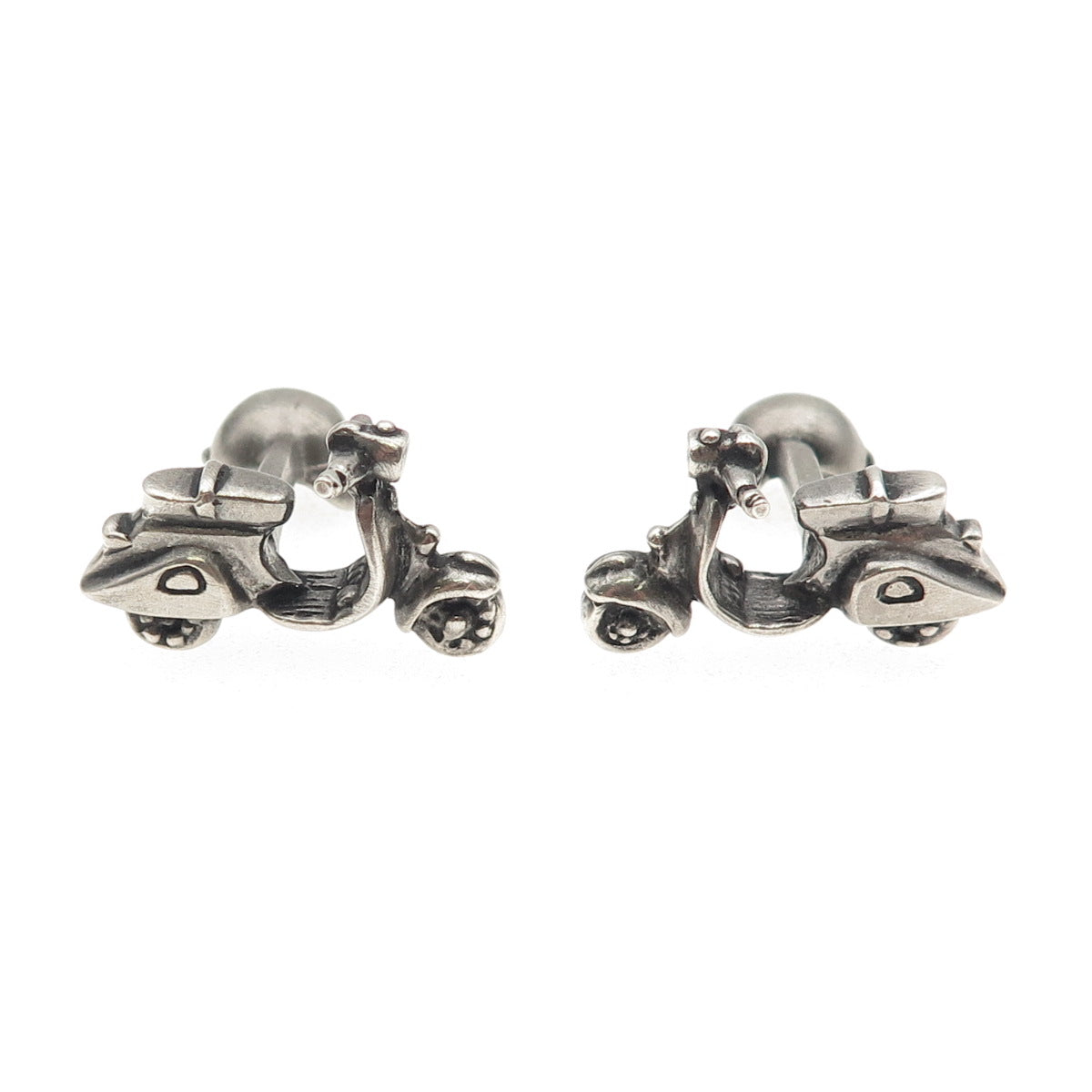 Robin Rotenier 925 Sterling Silver Vintage Scooter Oxidized Button Cufflinks