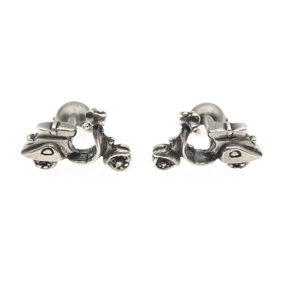 Robin Rotenier 925 Sterling Silver Vintage Scooter Oxidized Button Cufflinks