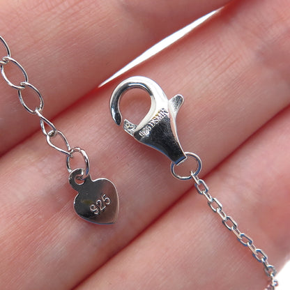 DSMK 925 Sterling Silver White & Canary C Z Teardrop Cable Chain Necklace 16-18"