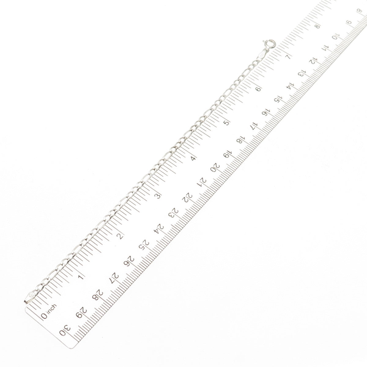 925 Sterling Silver Vintage Italy Figaro Link Bracelet 7"