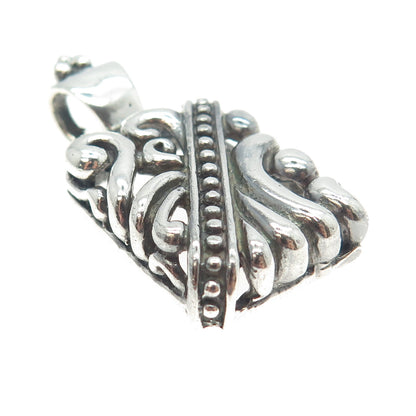 925 Sterling Silver Vintage ATI Mexico Beaded Ornate Pendant