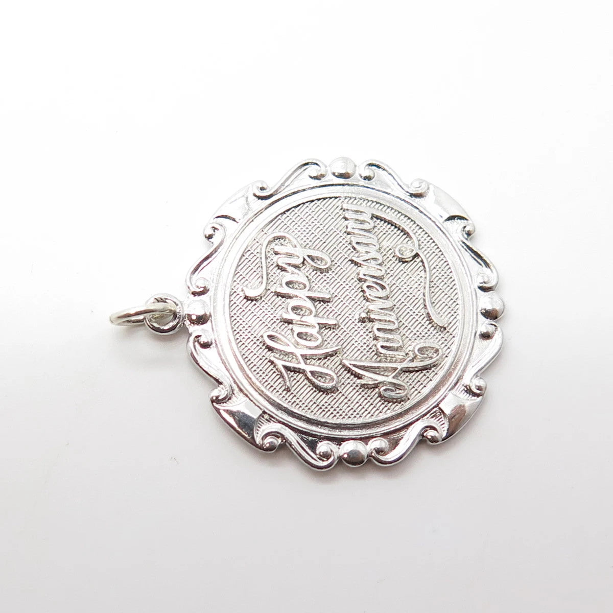 925 Sterling Silver Vintage Griffith & Sons Co "Happy Anniversary" Charm Pendant