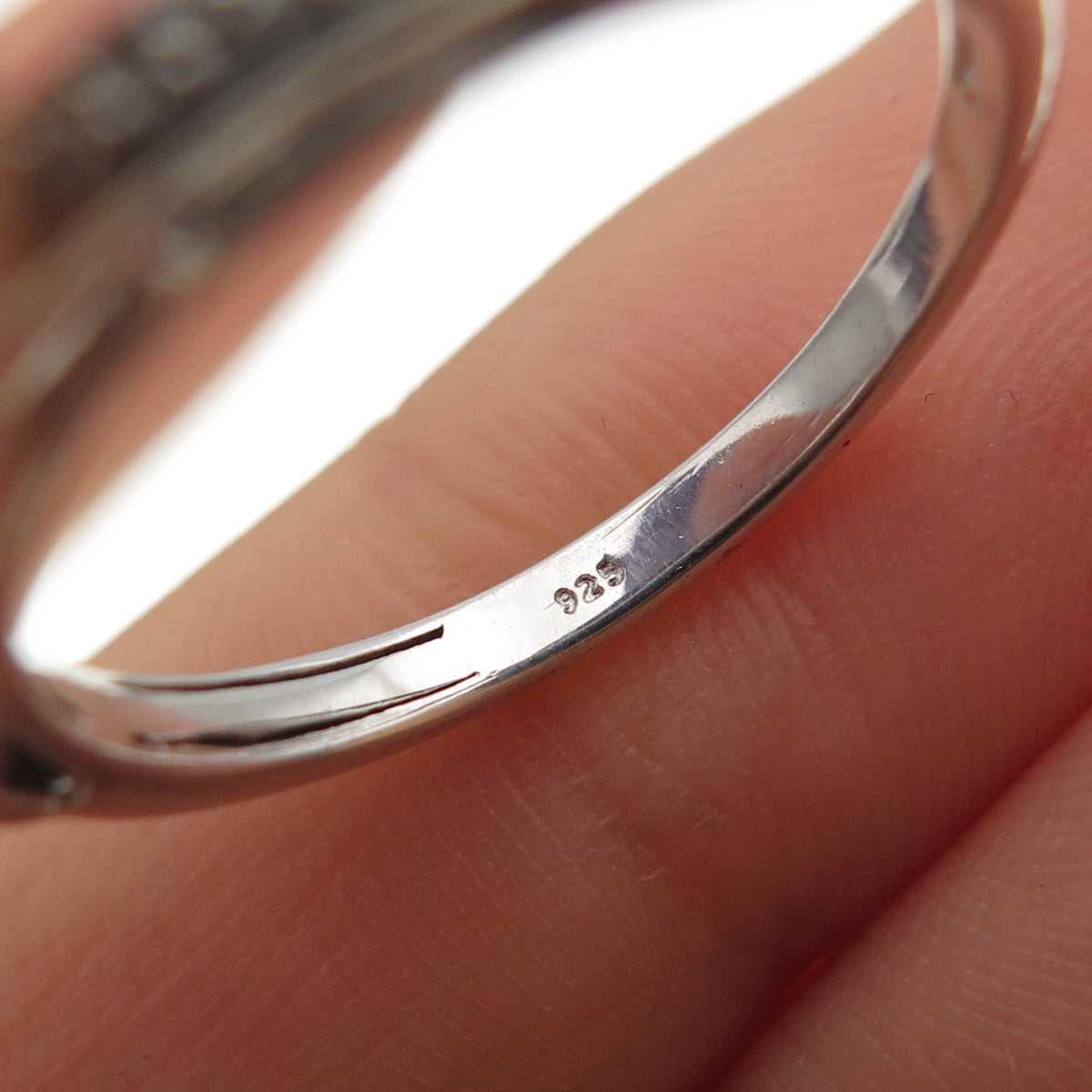 JANE SEYMOUR Sterling Silver Real Round-Cut Diamond Half Eternity Ring Size 6.75