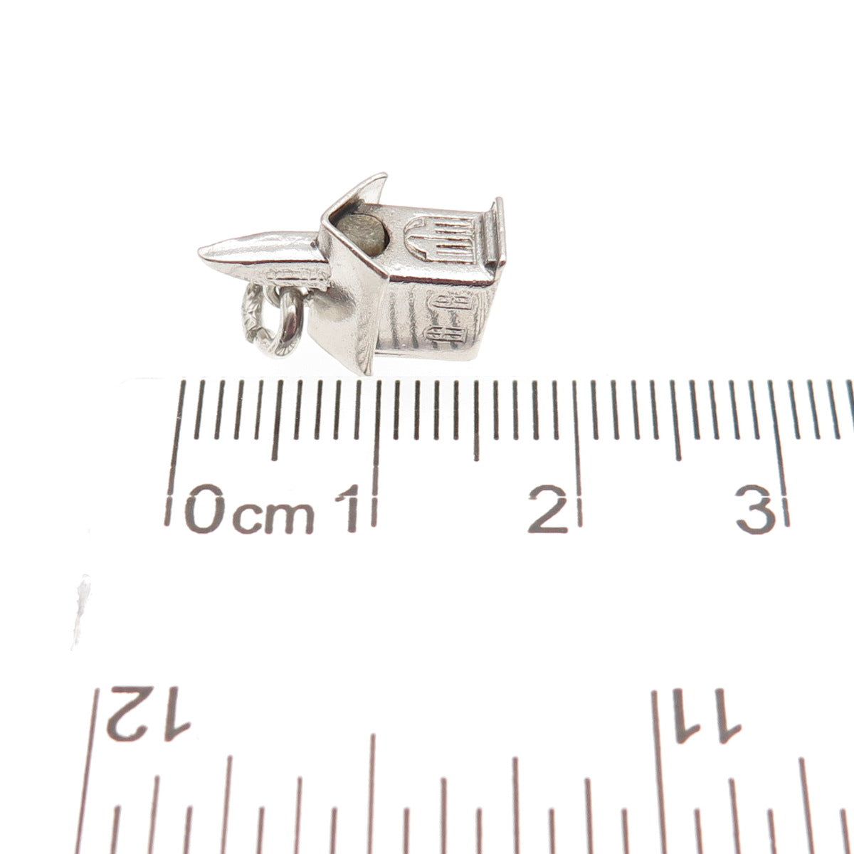 925 Sterling Silver Antique Art Deco Stanhope Church Prayer 3D Mini Pendant