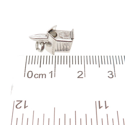 925 Sterling Silver Antique Art Deco Stanhope Church Prayer 3D Mini Pendant