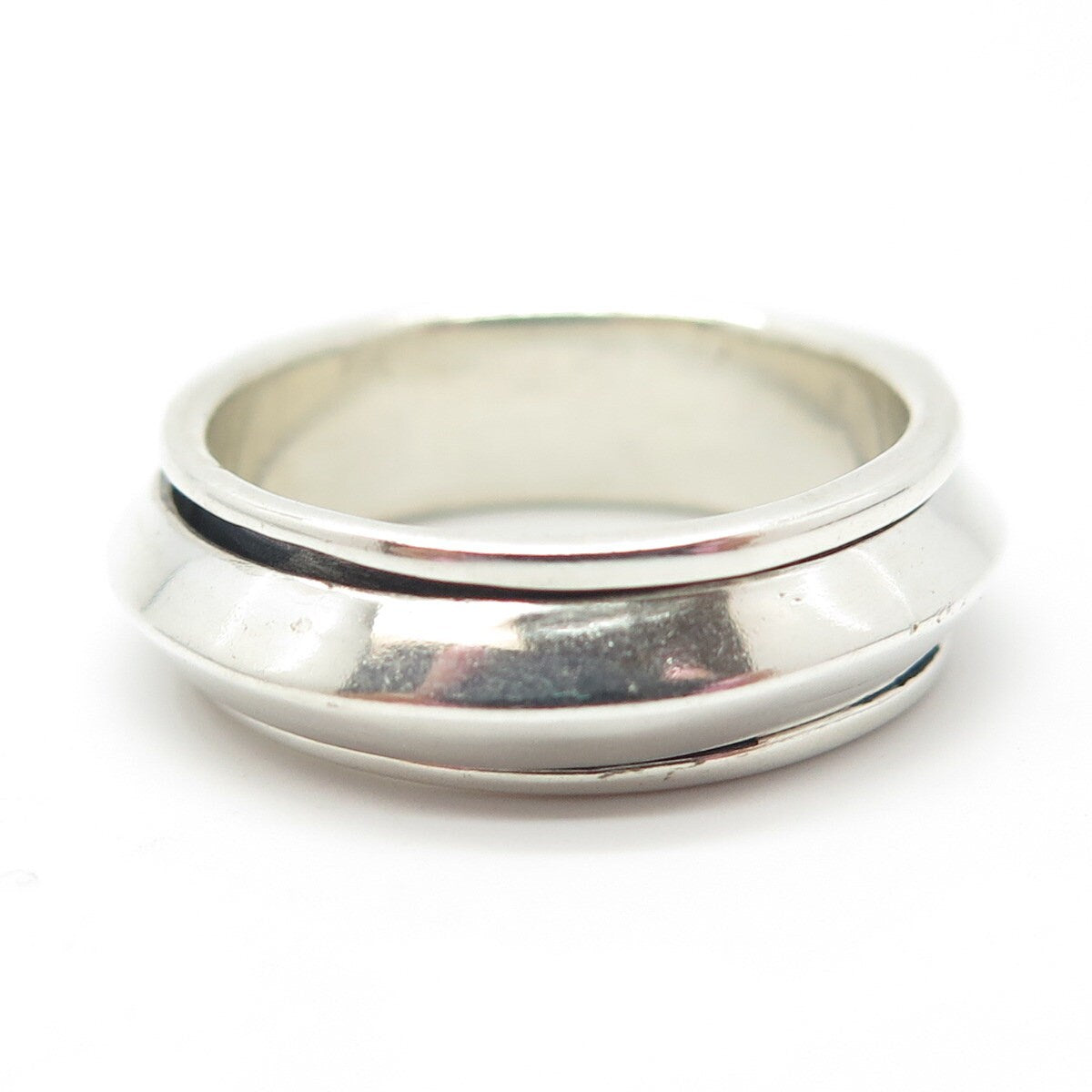925 Sterling Silver Vintage Rotating Band Ring Size 8.25
