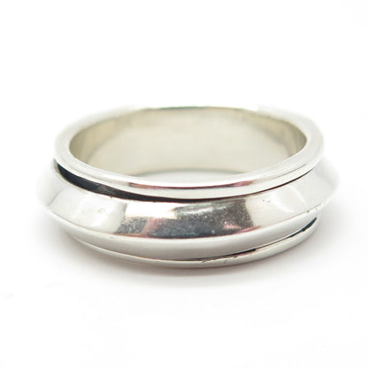 925 Sterling Silver Vintage Rotating Band Ring Size 8.25