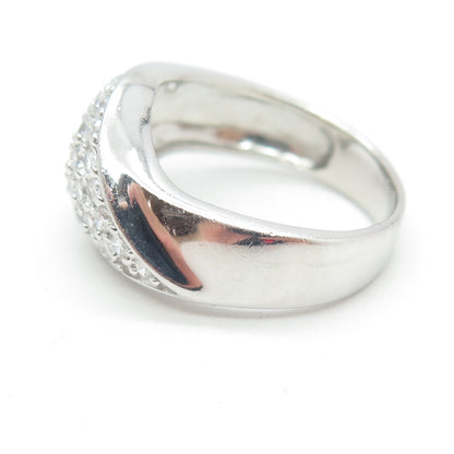 925 Sterling Silver Pave C Z Ring Size 8.25