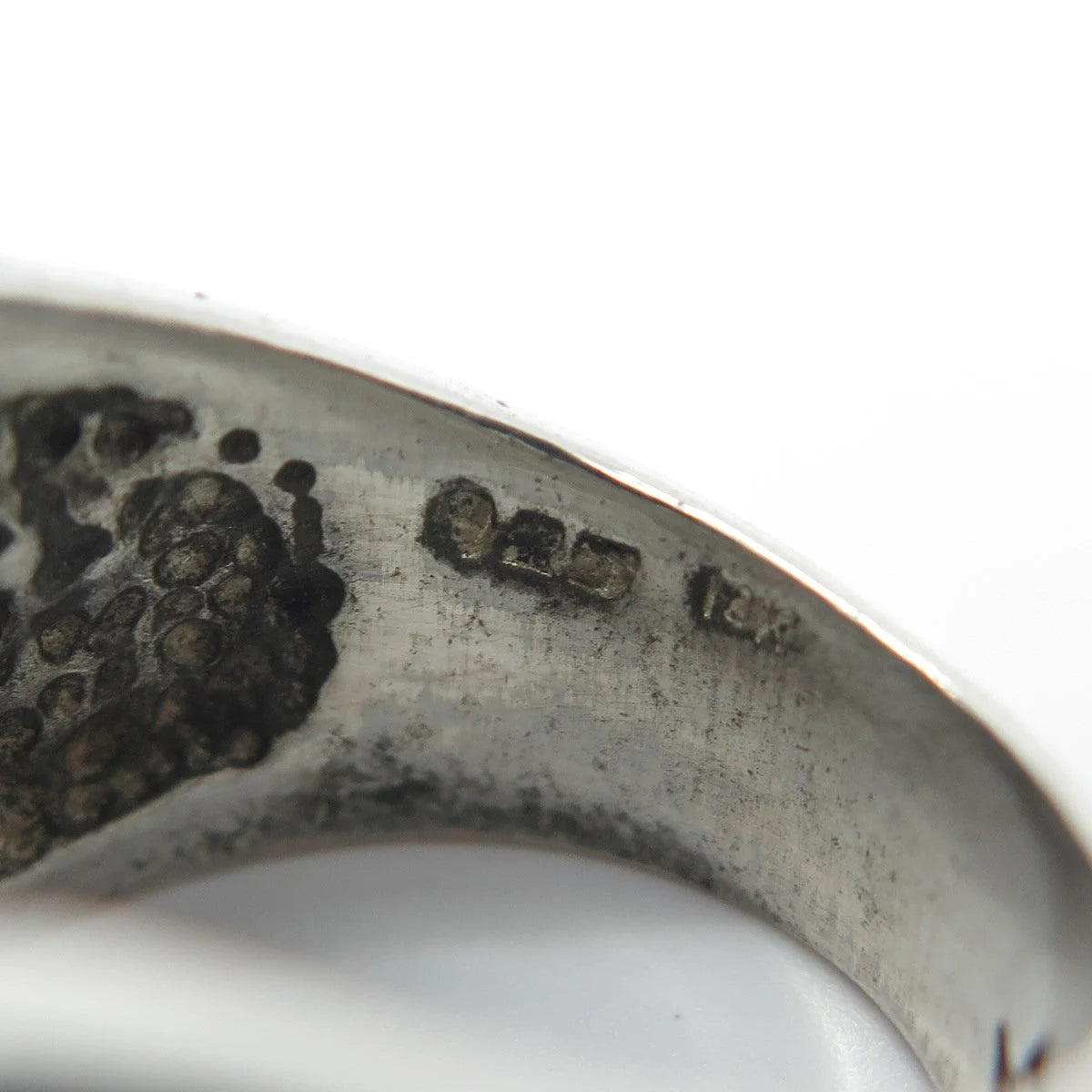 925 Sterling Silver Vintage Ribbed Wide Ring Size 7.25