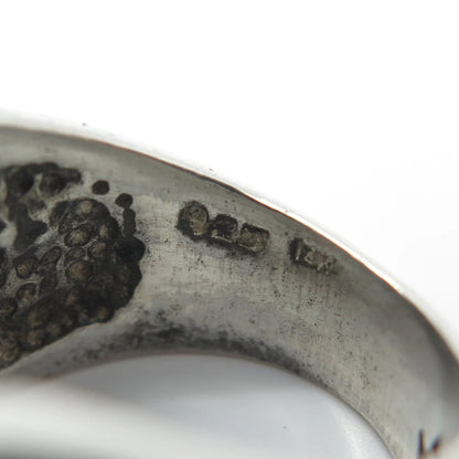 925 Sterling Silver Vintage Ribbed Wide Ring Size 7.25