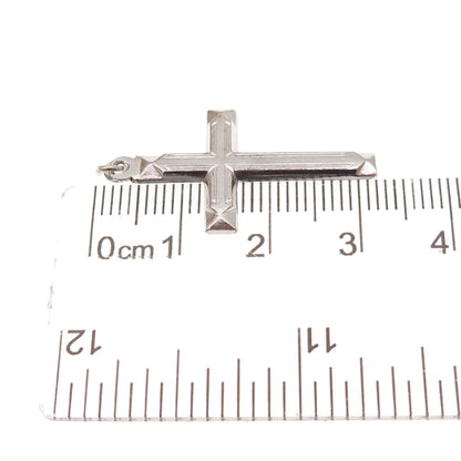 Vargas 925 Sterling Silver Antique Art Deco Cross Oxidized Charm Pendant