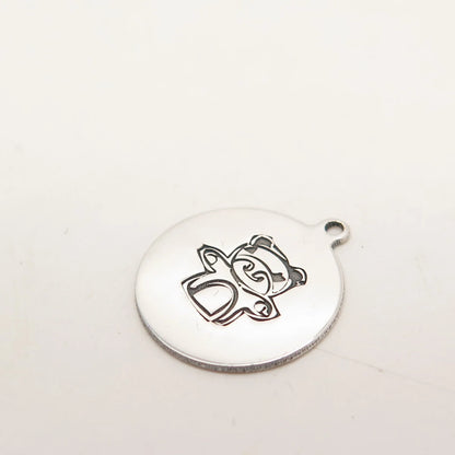 925 Sterling Silver USA Two In Town Panda Charm Pendant