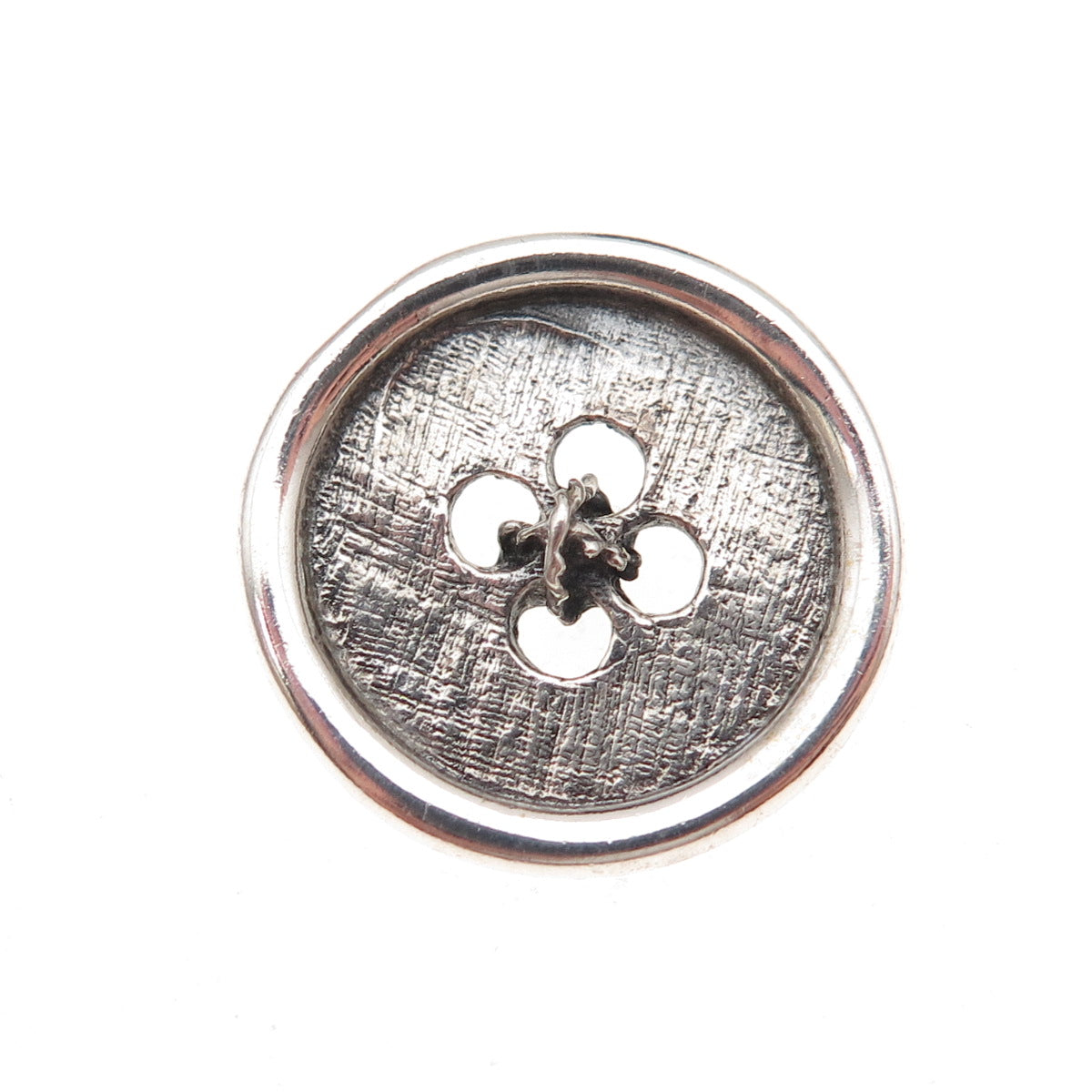 Otto Robert Bade 925 Sterling Silver Vintage Oxidized Button