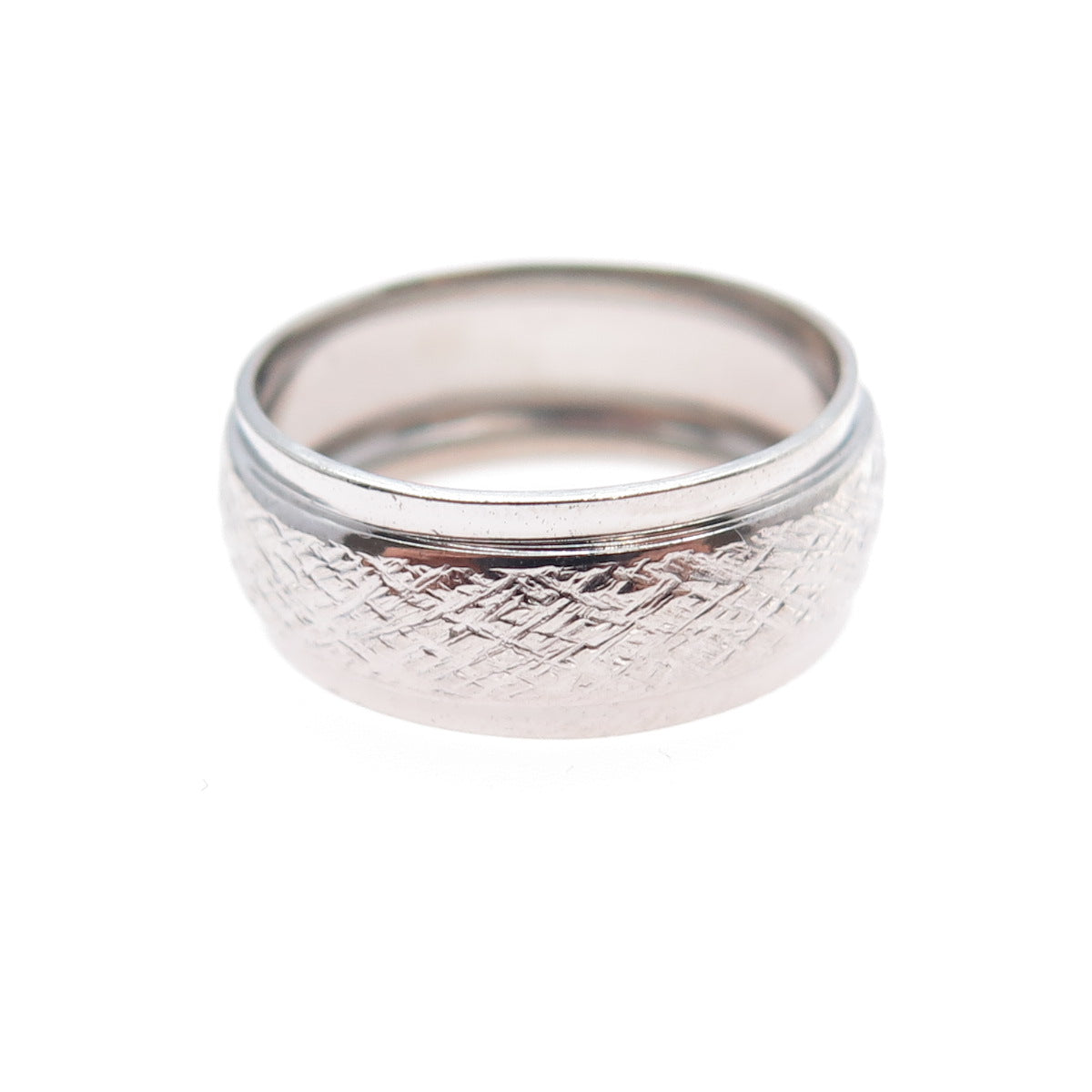 J.D. SCHLANG CO. 925 Sterling Silver Vintage Textured Band Ring Size 6