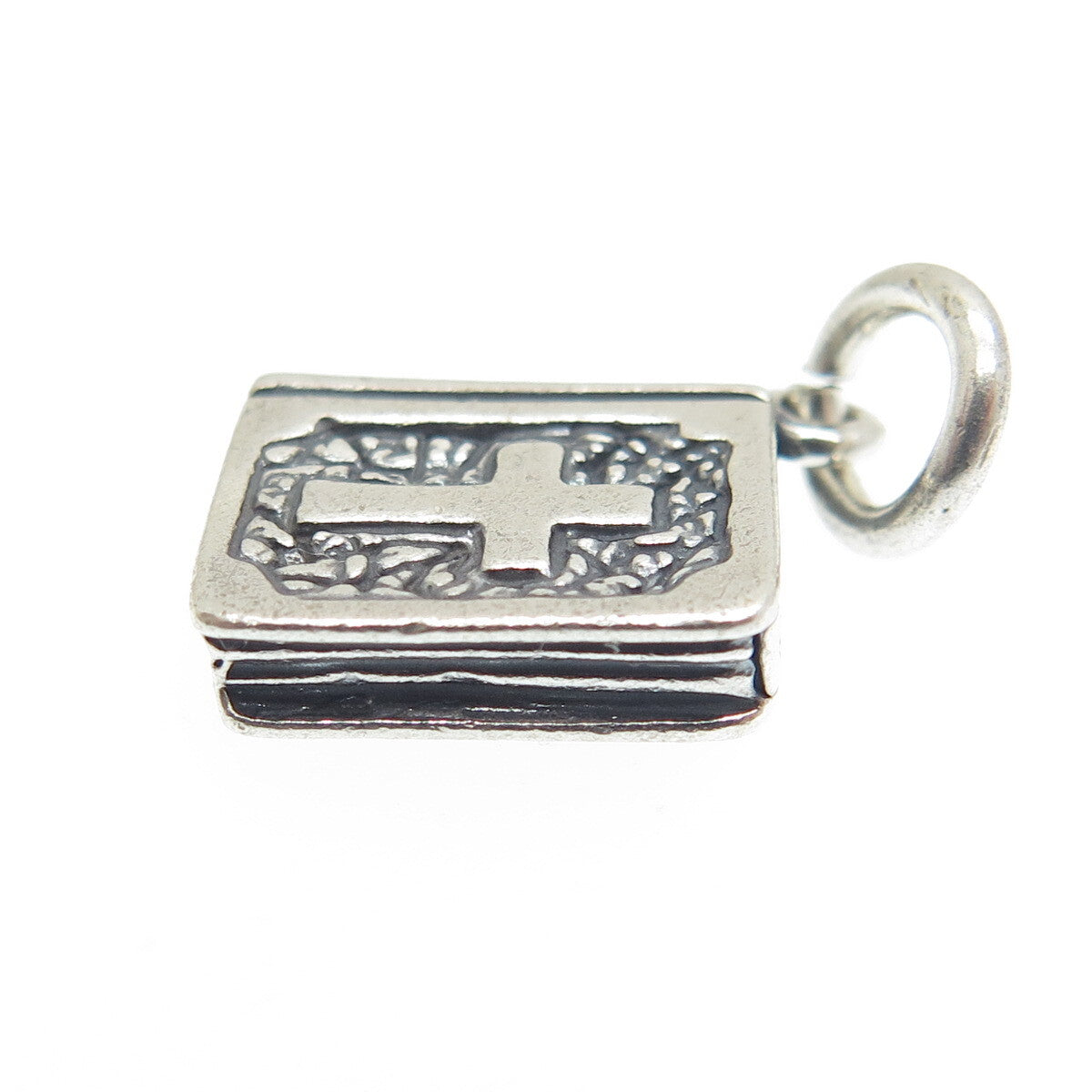 SHUBE 925 Sterling Silver Vintage Holy Bible Minimalist Charm Pendant