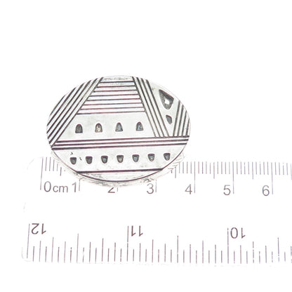 BEAU 925 Sterling Silver Vintage Ethnic Oxidized Pin Brooch