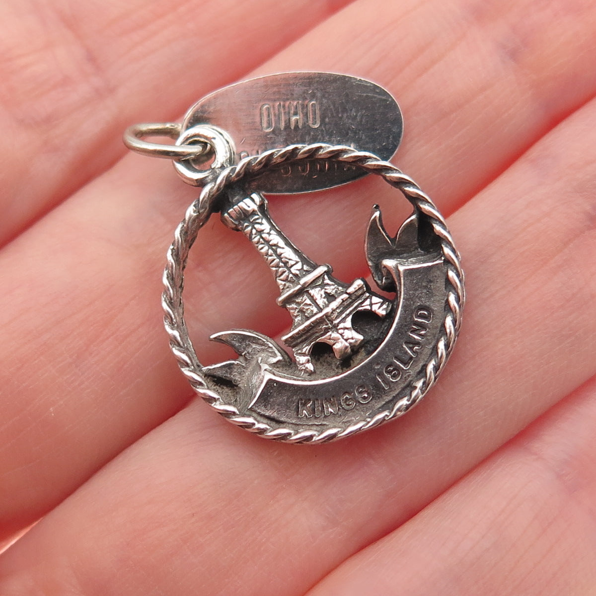 Maisels Indian Post 925 Sterling Silver Vintage Kings Island Mini Charm Pendant