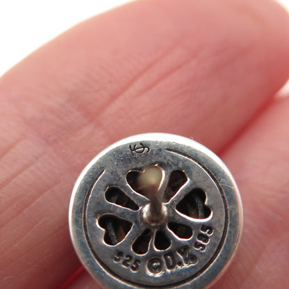 David Yurman 925 Sterling 14K Gold Vintage Real Black Onyx Cookie Stud Earrings