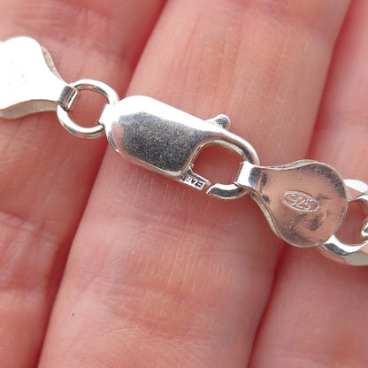 925 Sterling Silver Vintage Italy Curb Chain Necklace 22"