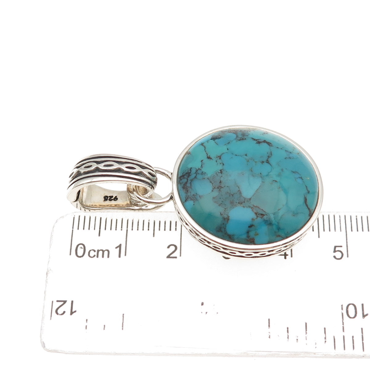 Barse 925 Sterling Silver Vintage Real Cabochon Kingman Turquoise Pendant