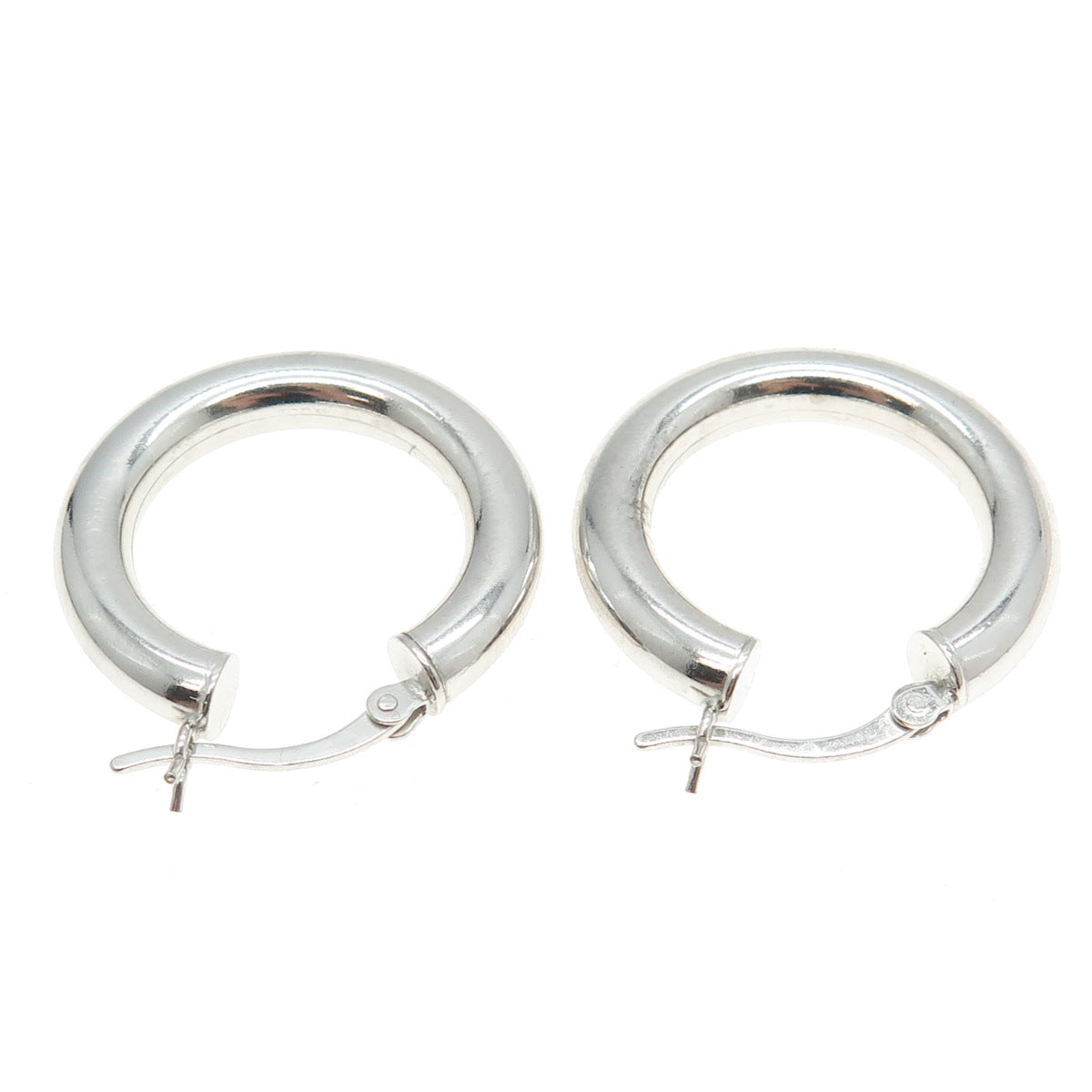 925 Sterling Silver Tube Hoop Earrings