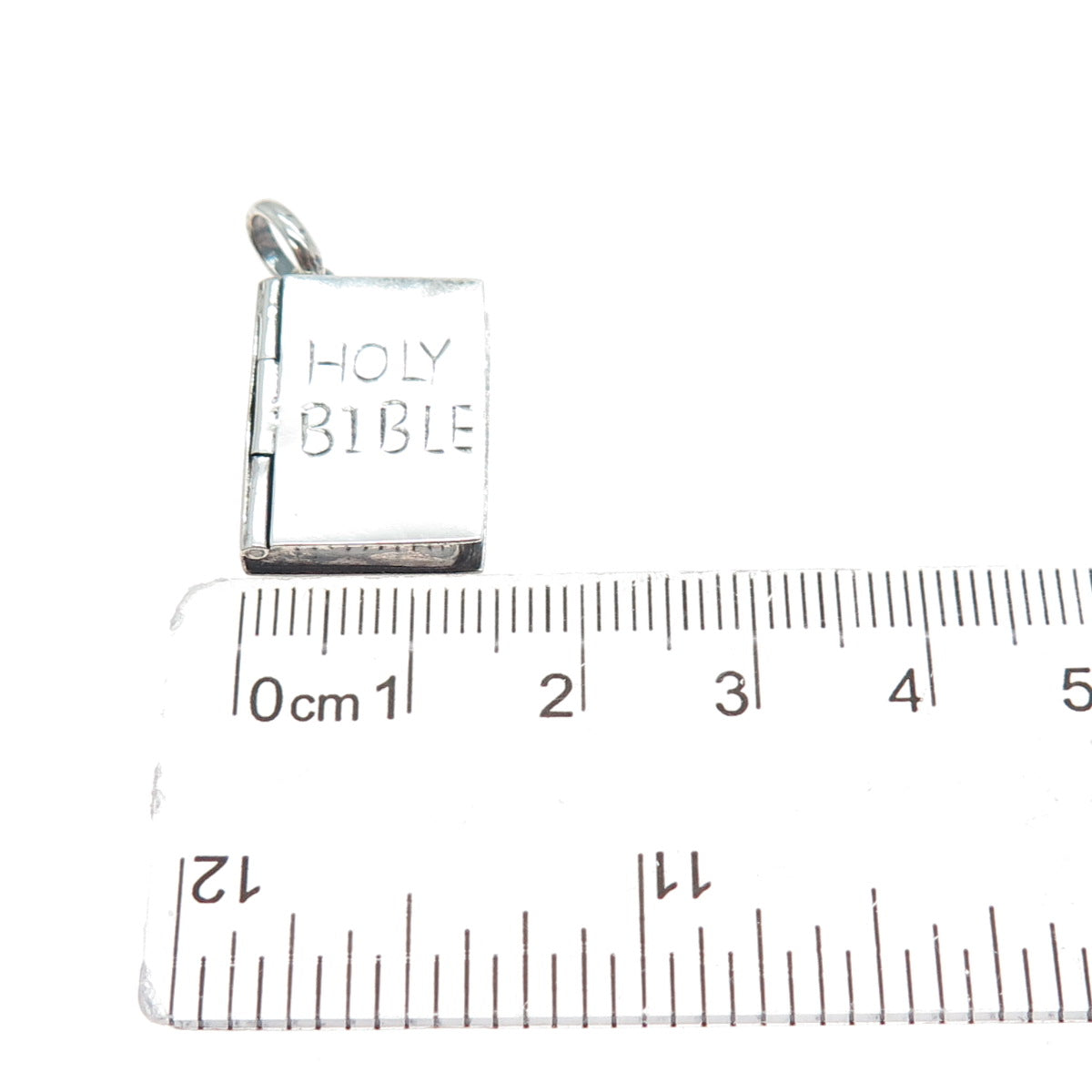925 Sterling Silver Vintage Holy Bible Praying Box Locket Charm Pendant