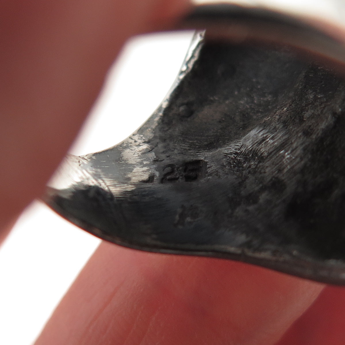 925 Sterling Silver Vintage Modernist Wing Oxidized Ring Size 7.5