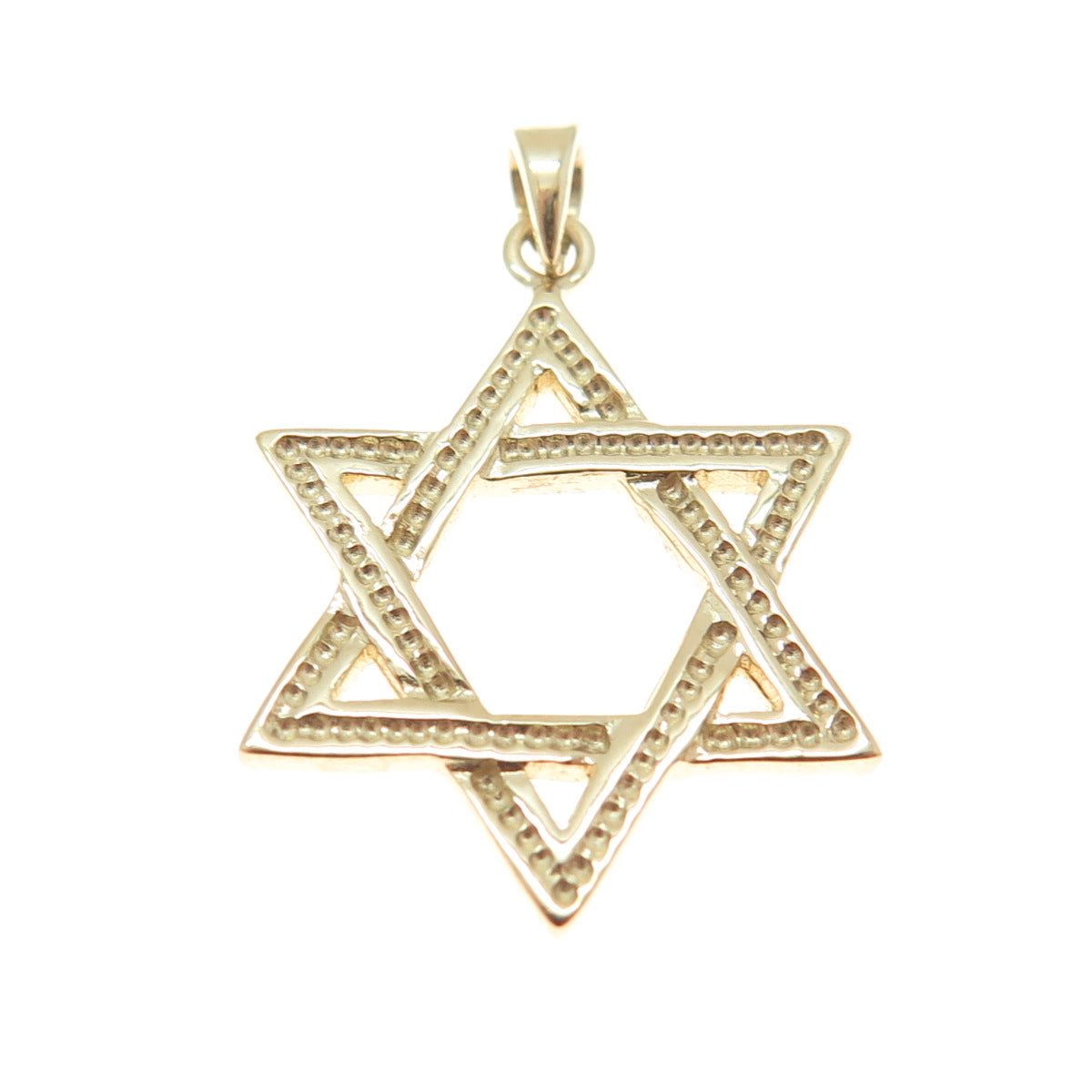 14K Yellow Gold Star of David Minimalist Charm Pendant