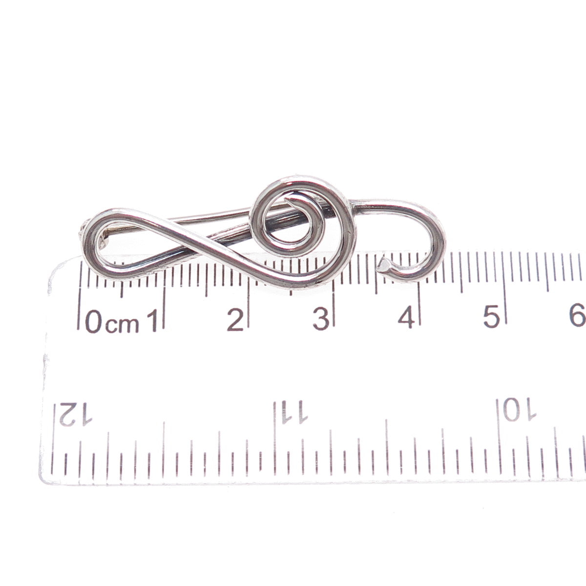 925 Sterling Silver Antique Art Deco Treble Clef Music Note Hollow Pin Brooch