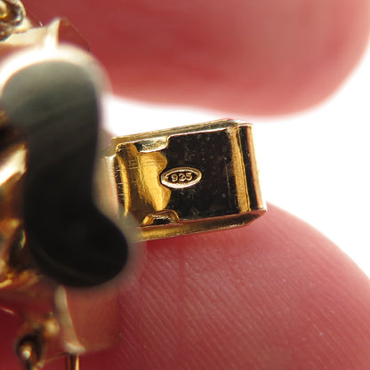 925 Sterling Silver Gold Plated Cuban Link Hollow Bracelet 8.5"