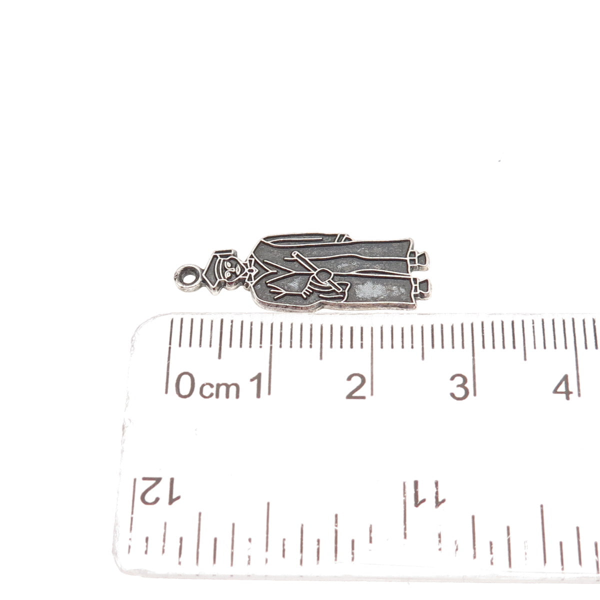 DANECRAFT 925 Sterling Silver Vintage Graduation Oxidized Charm Pendant
