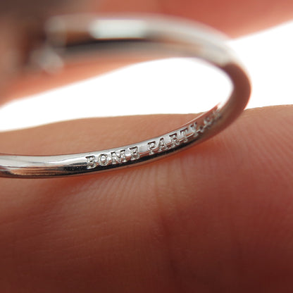 BOMB PARTY 925 Sterling Silver Smoky C Z Stackable Ring Size 7.25