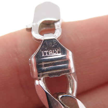 HAN 925 Sterling Silver Vintage Italy Figaro Link Bracelet 8.75"
