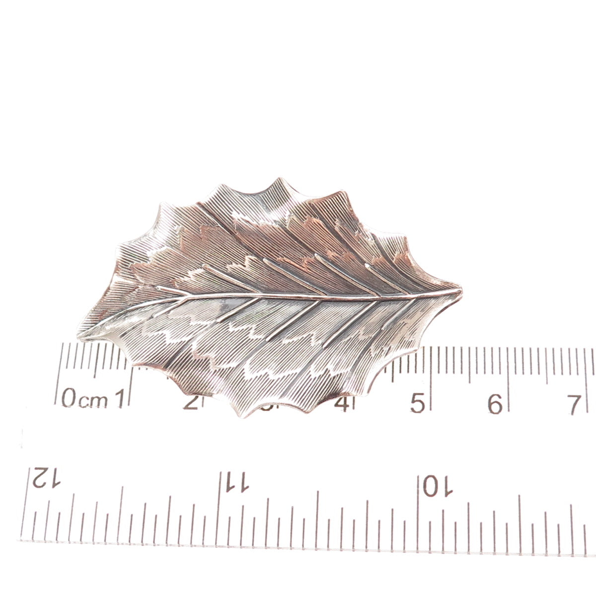 Beau 925 Sterling Silver Antique Art Deco Floral Leaf Oxidized Pin Brooch