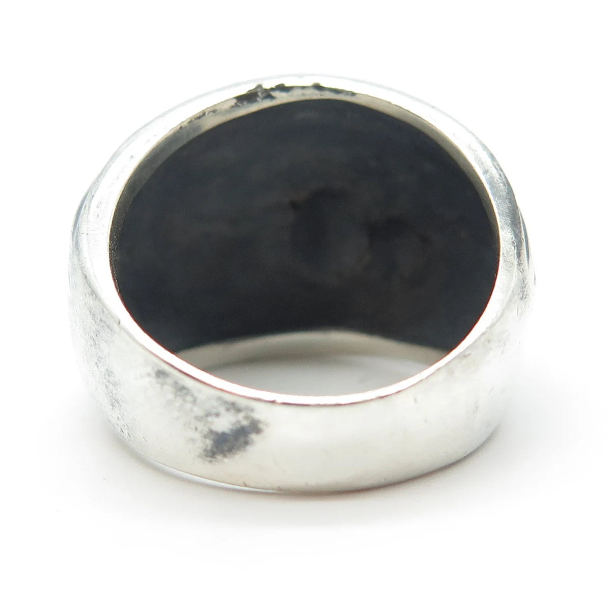 925 Sterling Silver Vintage Ribbed Ring Size 8