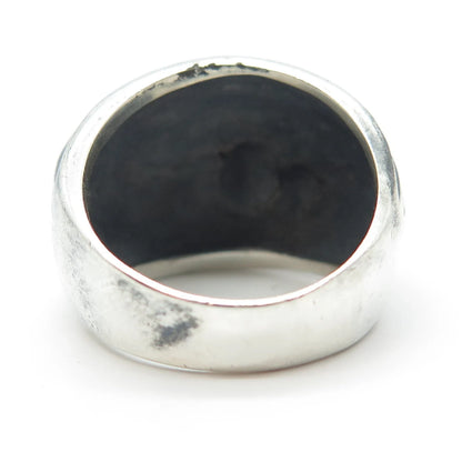 925 Sterling Silver Vintage Ribbed Ring Size 8