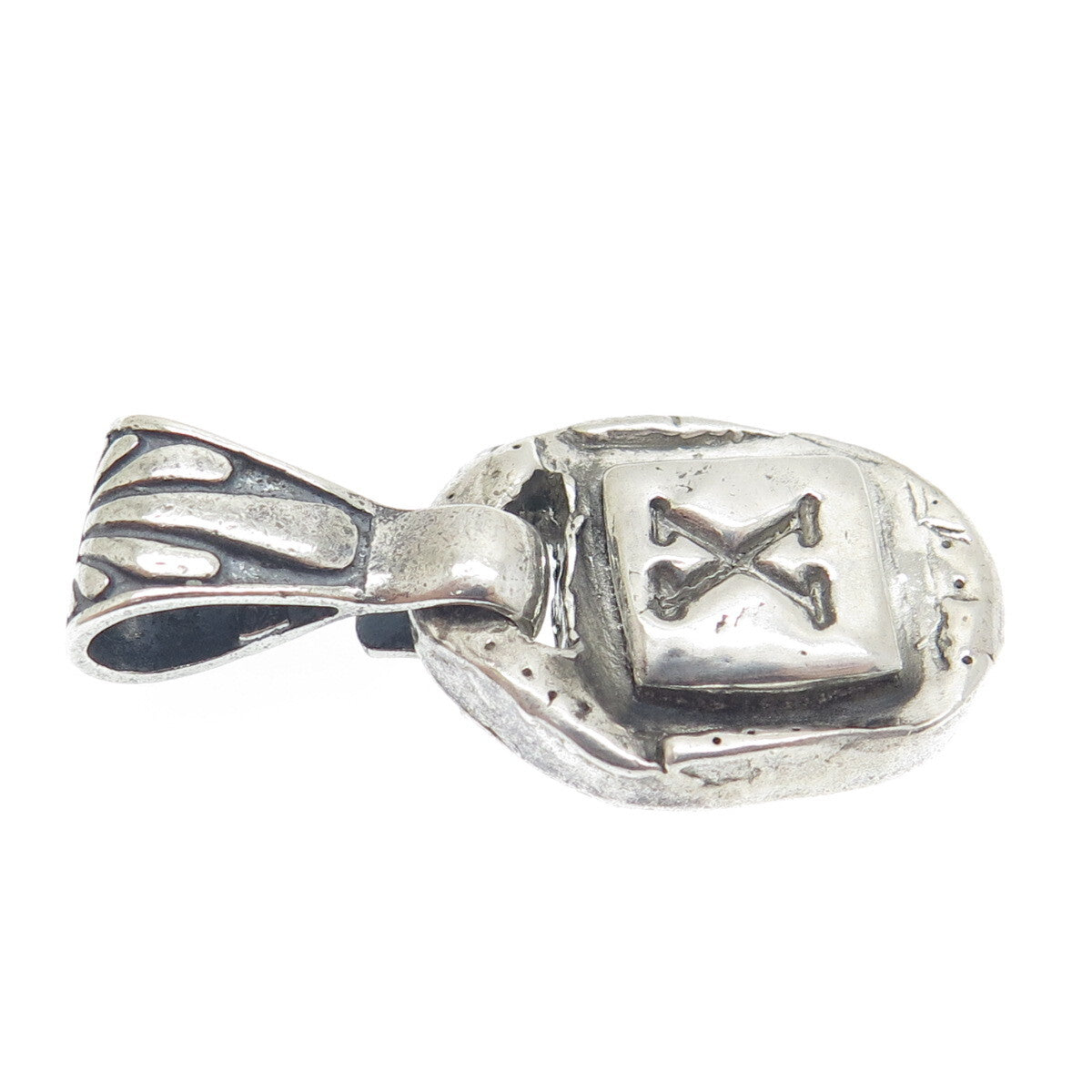 M.T. DESIGNS 925 Sterling Silver Vintage Letter "X" Initial Amulet Pendant