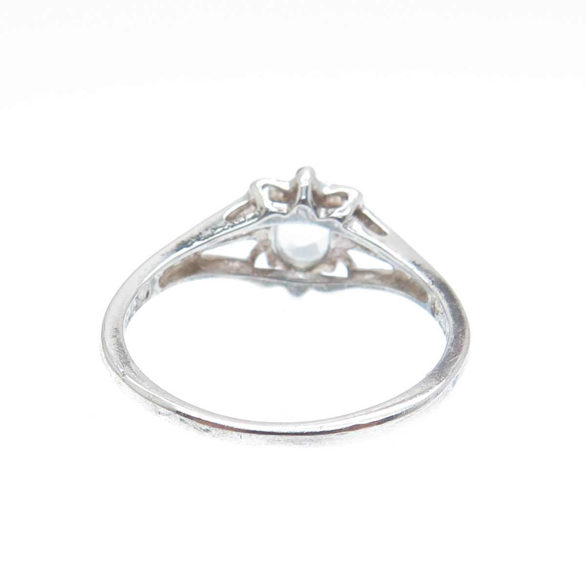 925 Sterling Silver Vintage Real Blue Topaz & Amethyst Butterfly Ring Size 10