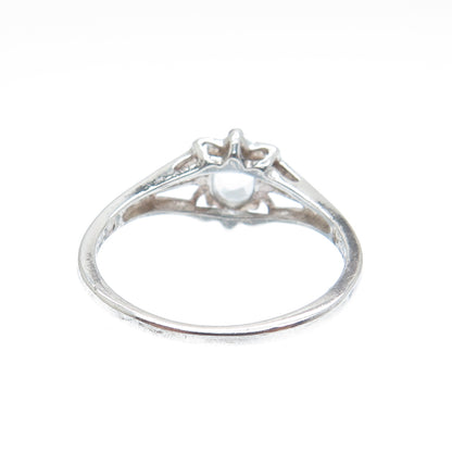 925 Sterling Silver Vintage Real Blue Topaz & Amethyst Butterfly Ring Size 10