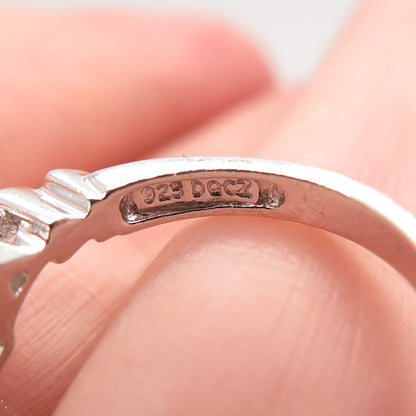 925 Sterling Silver Ross Simons Princess-Cut C Z Ring Size 6.25