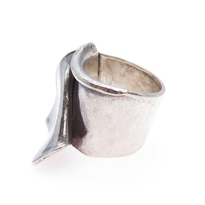 NIELS NIELSEN 925 Sterling Silver Vintage Modernist Oxidized Ring Size 8.25